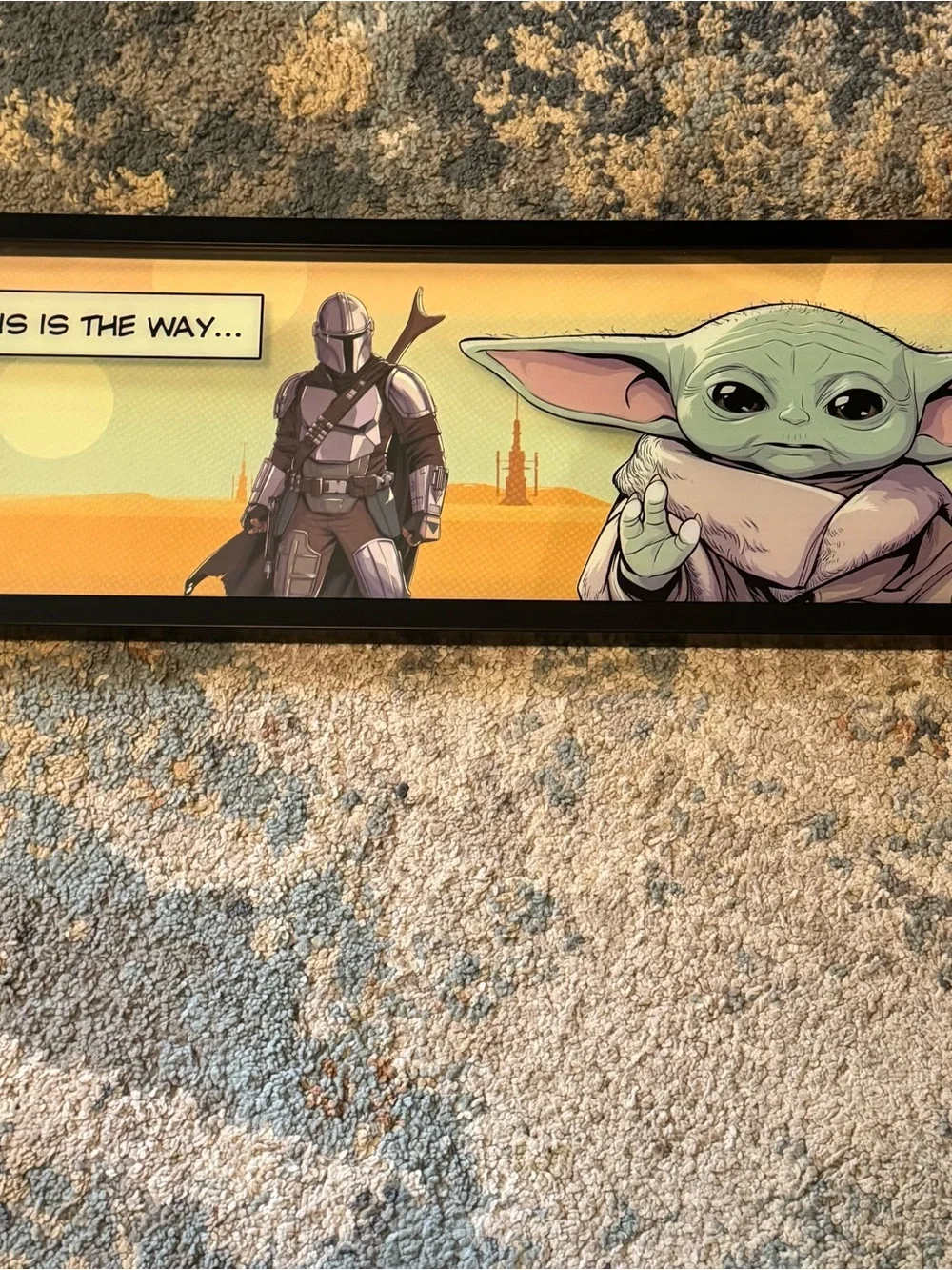 Star Wars The Mandalorian & Grogu Wall Art - Green, Yellow, Black